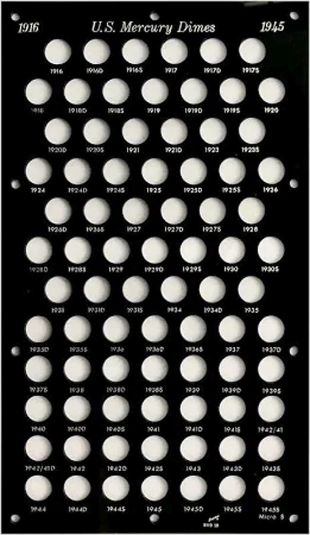 1916-1945 Mercury Dime Acrylic Capital Collectors Display Case - No Coins (1 of 1)