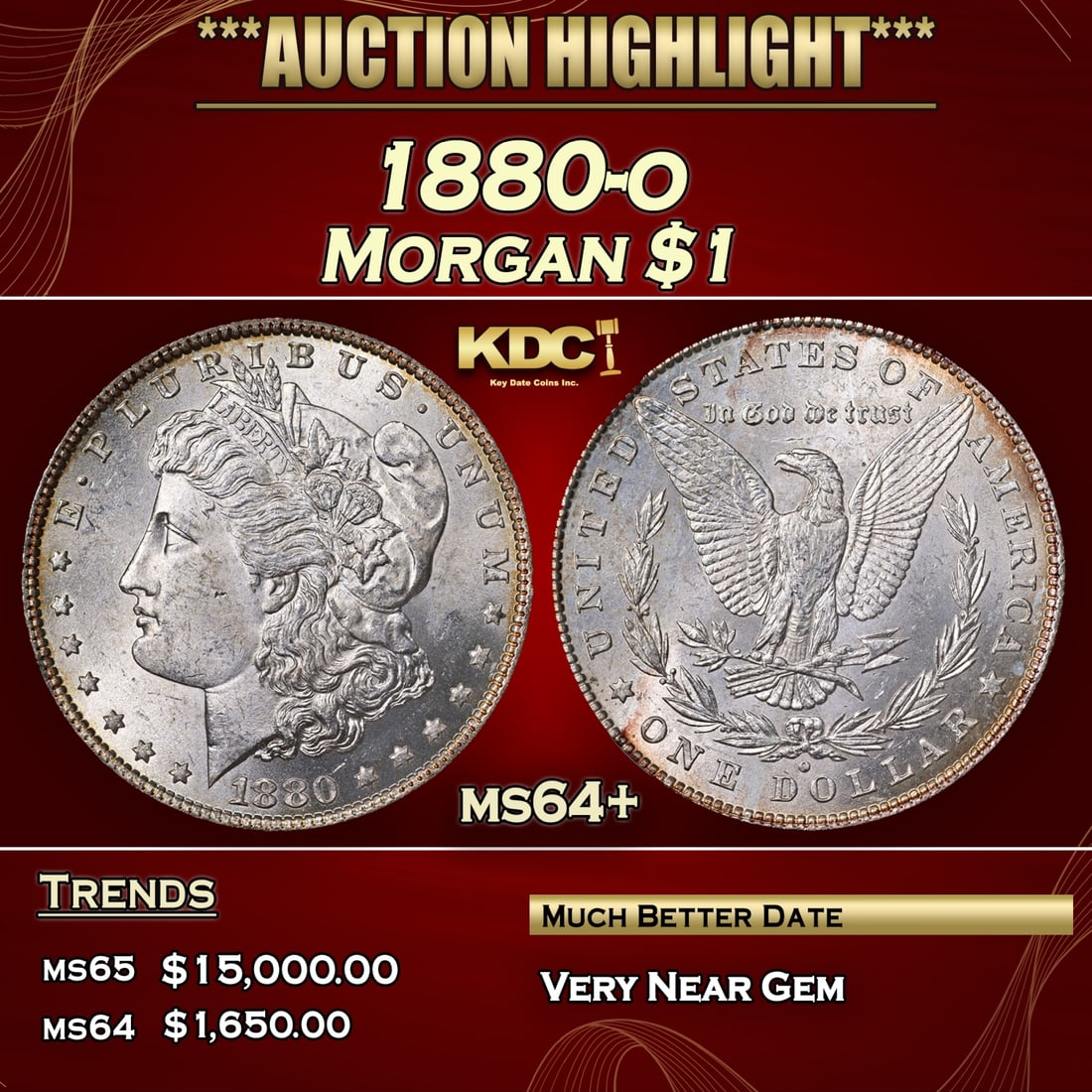***Major Highlight*** 1880-o Morgan Dollar $1 ms64+ SEGS (fc) (1 of 5)