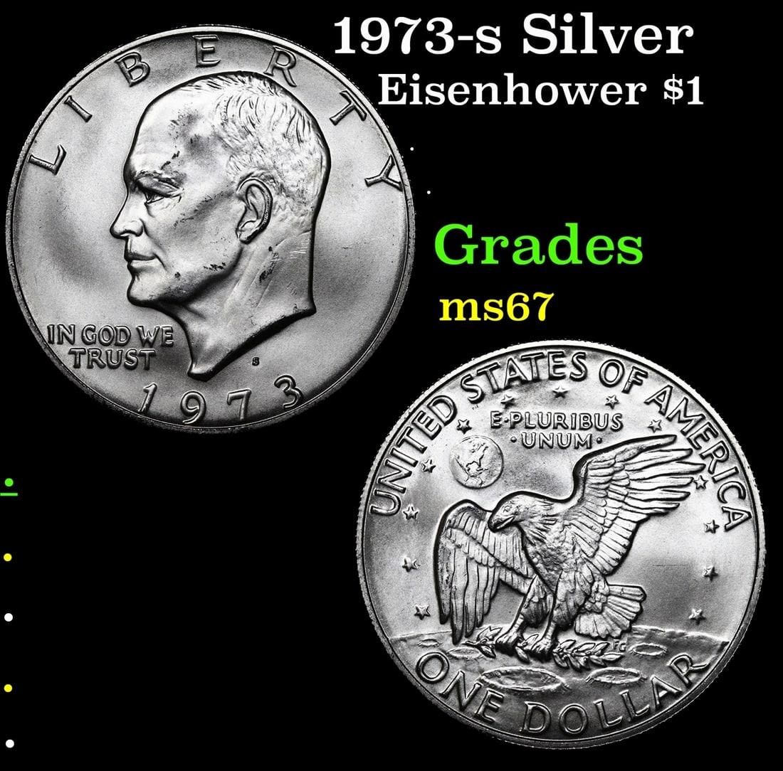 1973-s Silver Eisenhower Dollar 1 Grades GEM++ Unc (1 of 3)