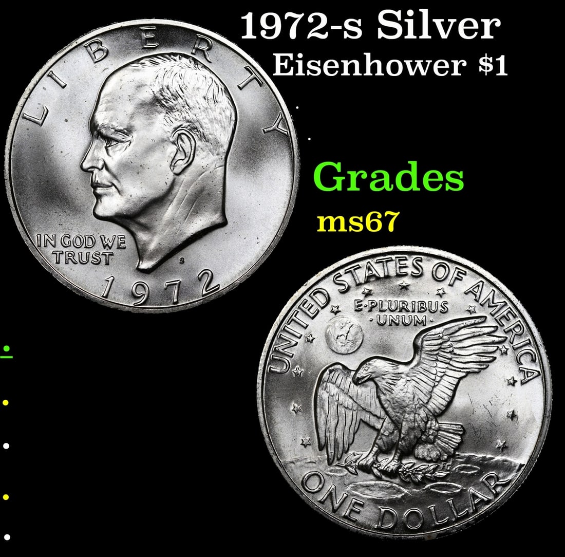 1972-s Silver Eisenhower Dollar 1 Grades GEM++ Unc (1 of 3)