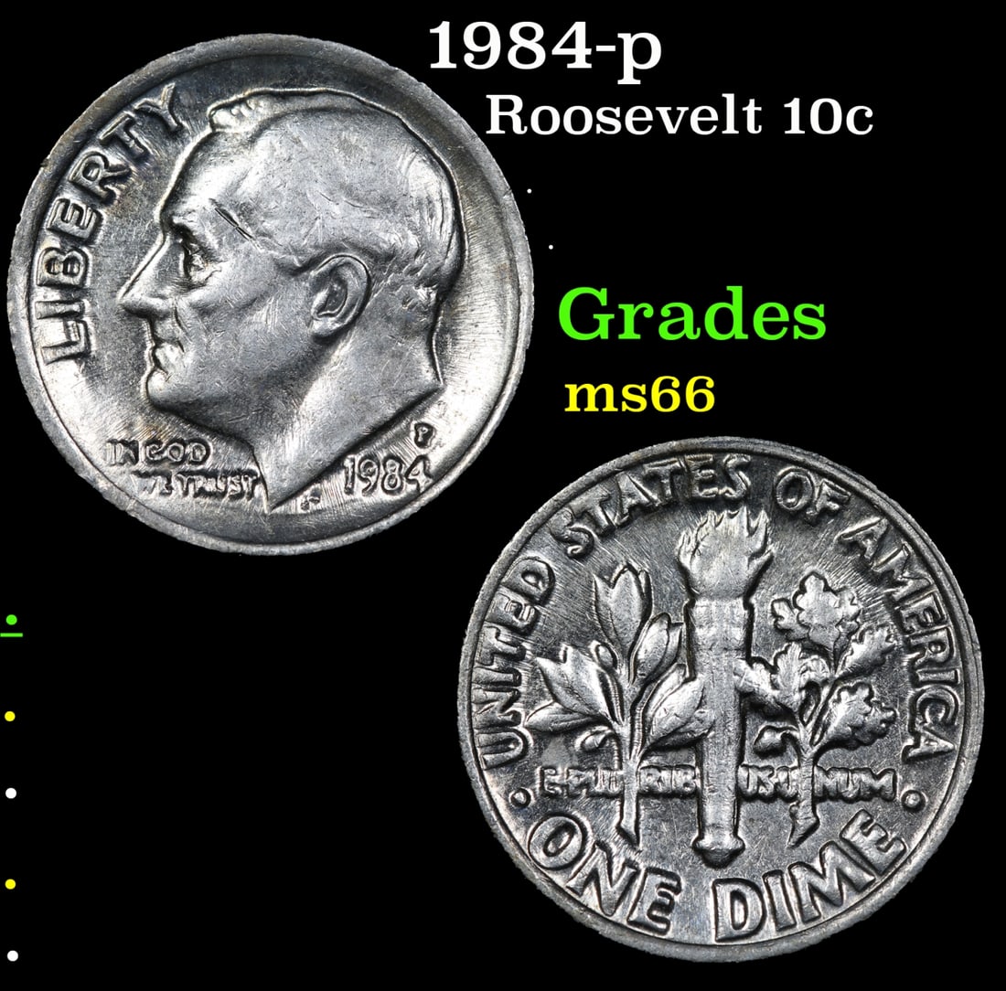 1984-p Roosevelt Dime 10c Grades GEM+ Unc (1 of 3)
