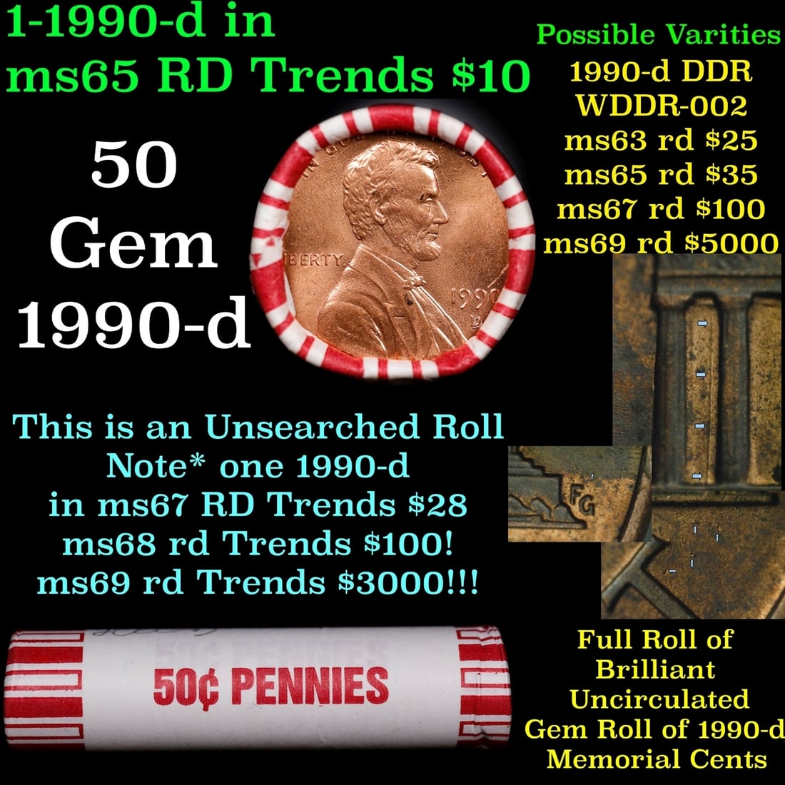 BU Shotgun Lincoln 1c roll, 1990-d 50 pcs Bank Wrapper 50c: BU Shotgun Lincoln 1c roll, 1990-d 50 pcs Bank Wrapper 50c. BU Shotgun Lincoln 1c roll, 1990-d 50 pcs Bank Wrapper 50c 15.