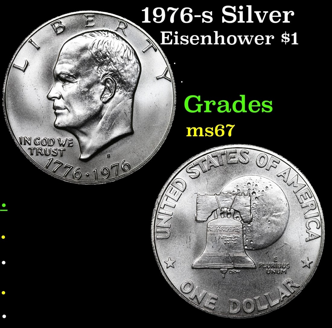 1976-s Silver Eisenhower Dollar 1 Grades GEM++ Unc (1 of 3)