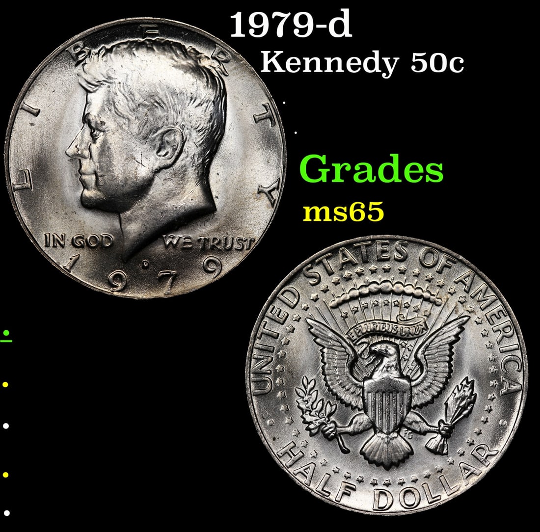 1979-d Kennedy Half Dollar 50c Grades GEM Unc (1 of 3)
