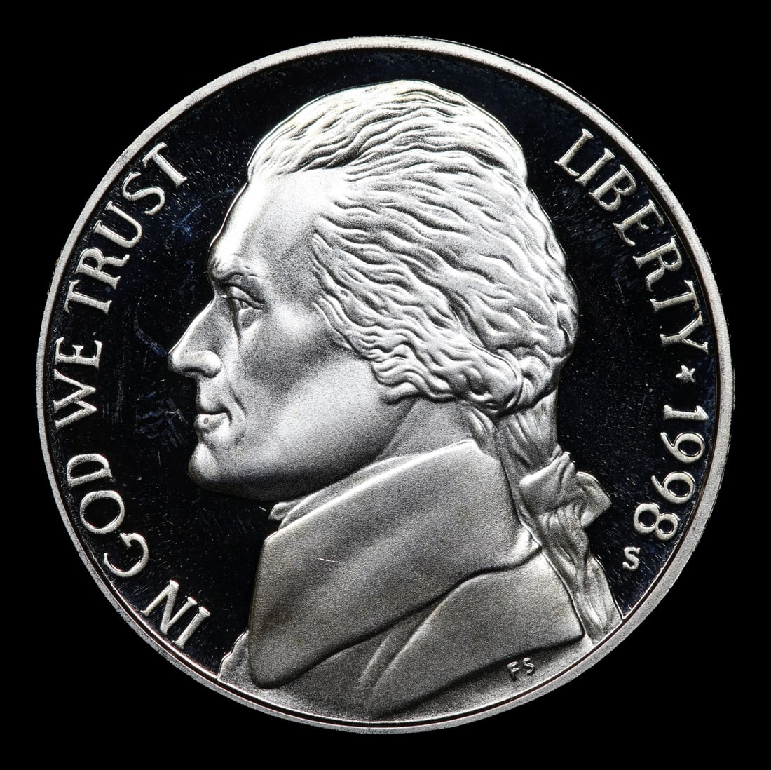 1998-s Proof Jefferson Nickel 5c Grades GEM++ Proof Deep Cameo (1 of 2)