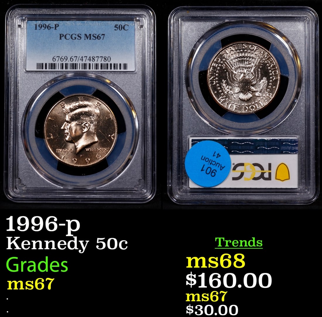 1996-p Kennedy Half Dollar 50c ms67 PCGS (1 of 3)