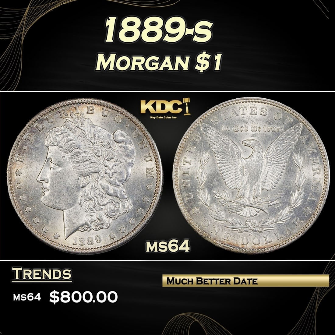 1889-s Morgan Dollar $1 Grades Choice Unc (1 of 3)