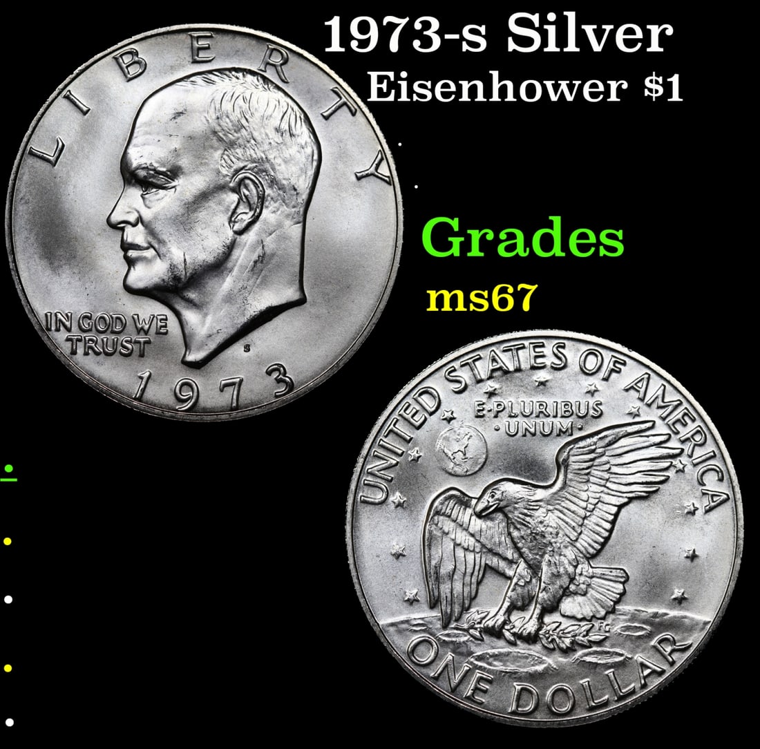 1973-s Silver Eisenhower Dollar 1 Grades GEM++ Unc (1 of 3)