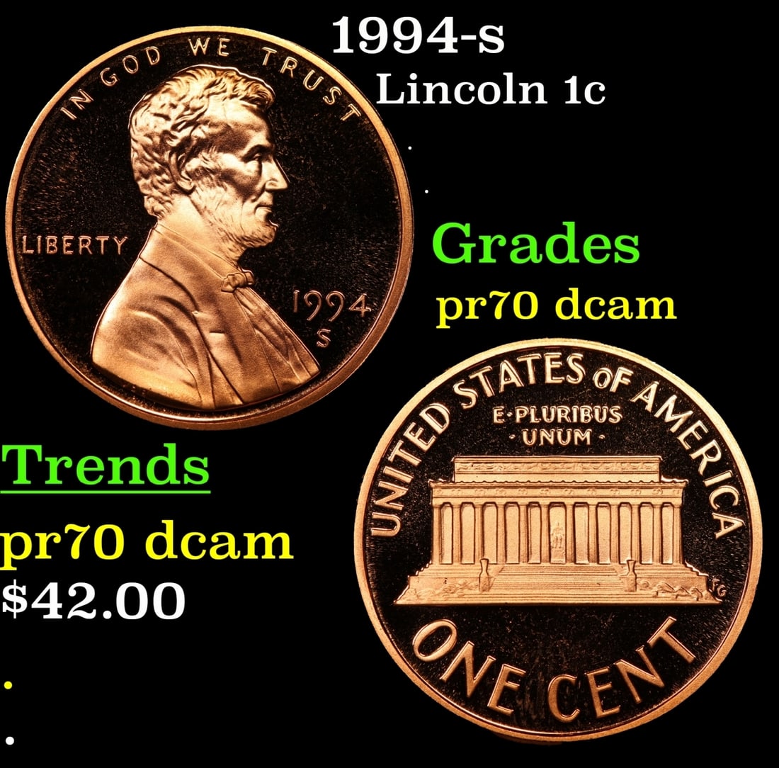 1994-s Proof Lincoln Cent 1c GEM++ Proof Deep Cameo USCG (1 of 3)