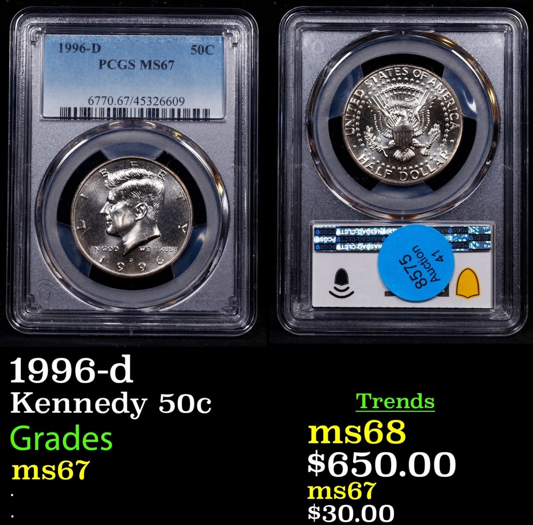 PCGS 1996-d Kennedy Half Dollar 50c ms67 PCGS (1 of 3)