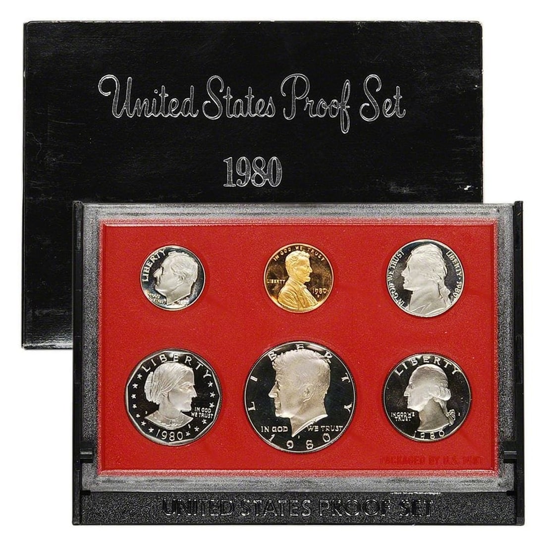 1980 United Stated Mint Proof Set 6 coins: 1980 United Stated Mint Proof Set 6 coins. Includes 6 Deep Cameo Proof Coins Including the Susan B. Anthony Proof Dollar