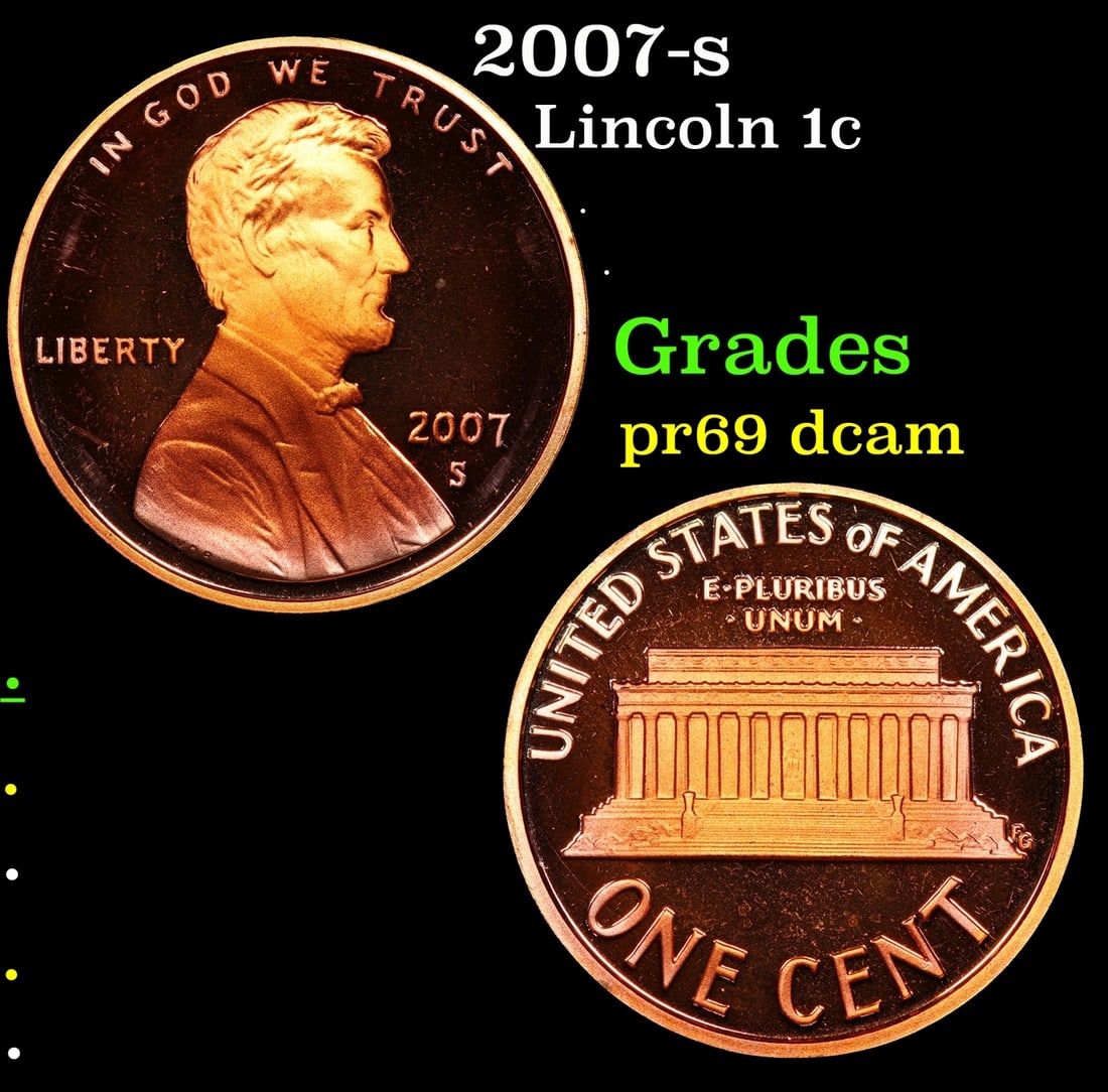 2007-s Proof Lincoln Cent 1c Grades GEM++ Proof Deep Cameo: 2007-s Lincoln Cent 1c Grades GEM++ Proof Deep Cameo.