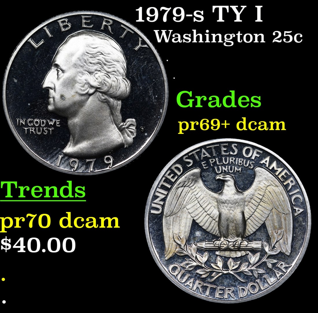 1979-s TY I Proof Washington Quarter 25c Grades GEM++ Proof Deep Cameo (1 of 3)