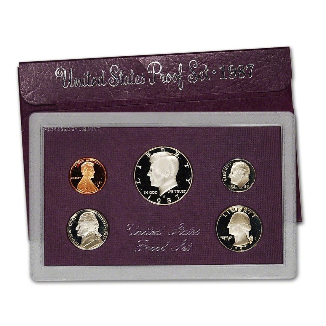 1987 United States Mint Proof Set 5 coins: 1987 United States Mint Proof Set 5 coins . Includes 5 Very Deep Cameo Proof Coins, the original Mint Packaging and the COA.