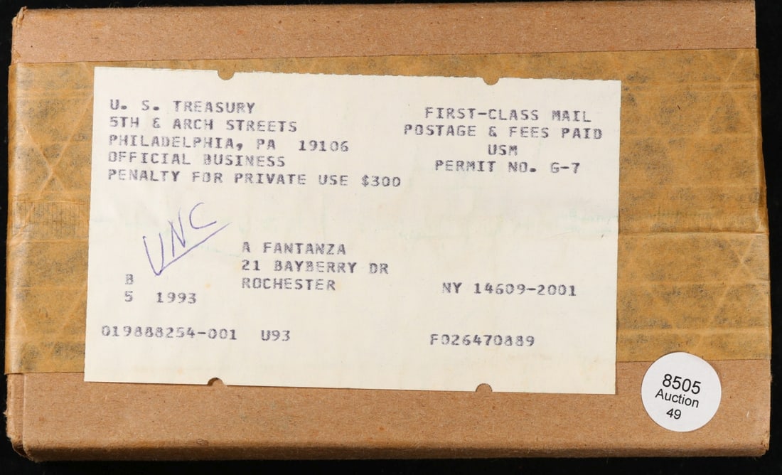 Original sealed box of 5x 1993 United States Mint Sets (1 of 1)