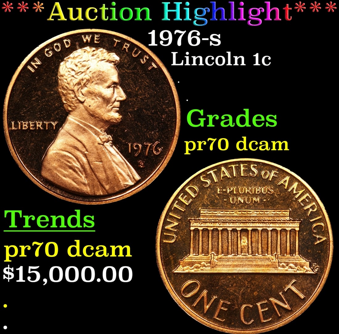 1976-s Proof Lincoln Cent 1c GEM++ Proof Deep Cameo USCG (1 of 3)