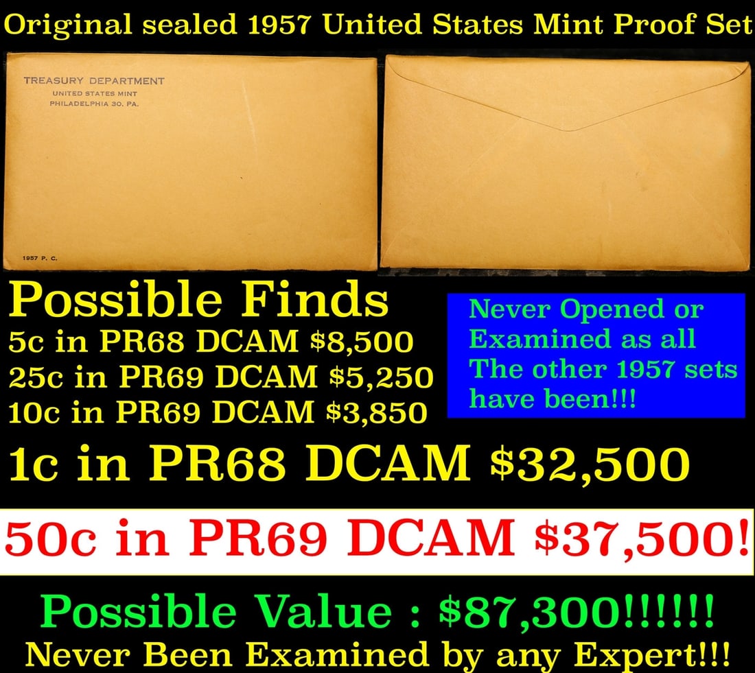 Original sealed 1957 United States Mint Proof Set (1 of 3)