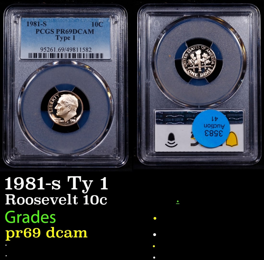 PCGS 1981-s Ty 1 Proof Roosevelt Dime 10c pr69 dcam PCGS (1 of 3)