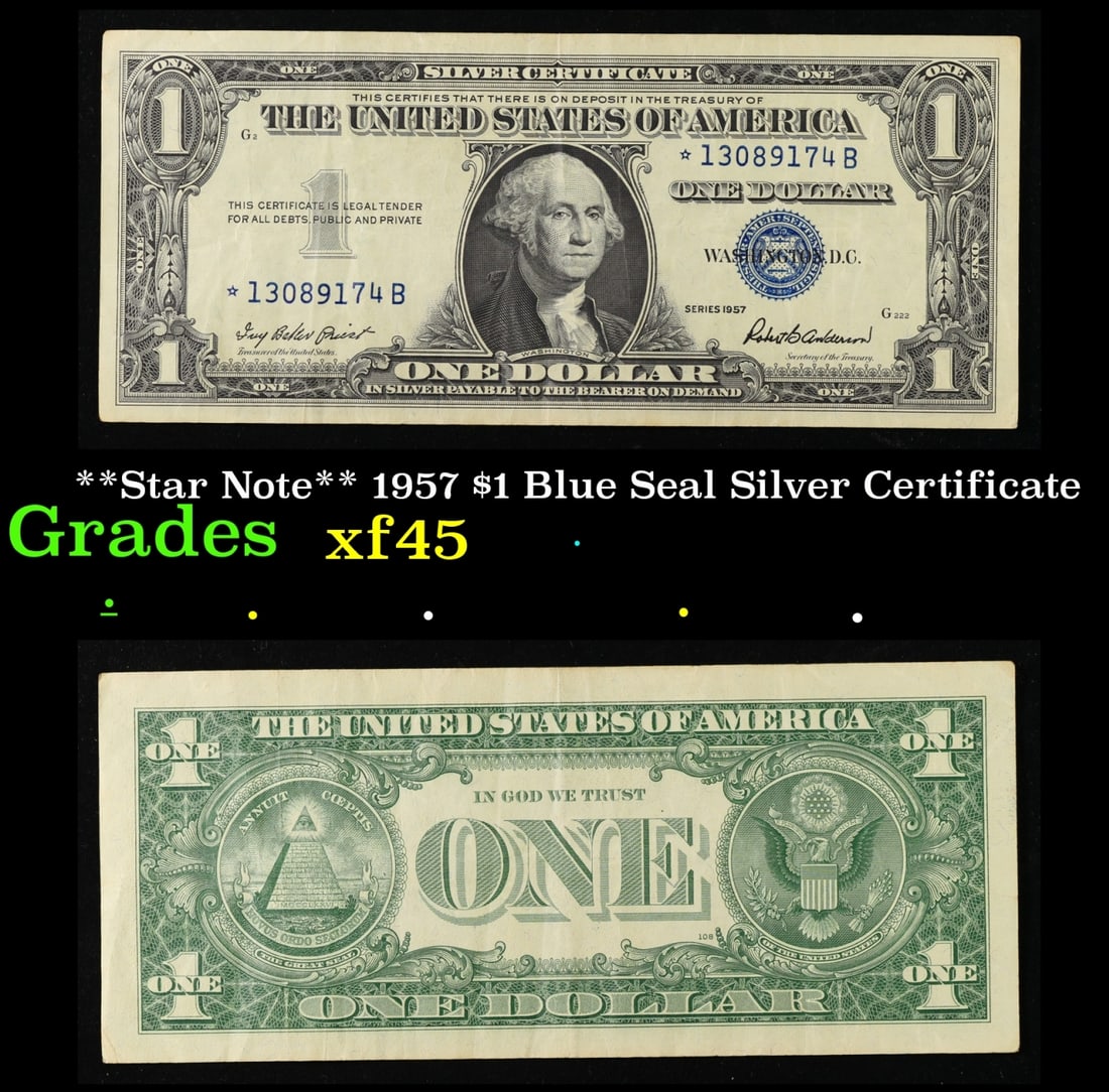 **Star Note** 1957 $1 Blue Seal Silver Certificate Grades xf+ (1 of 3)