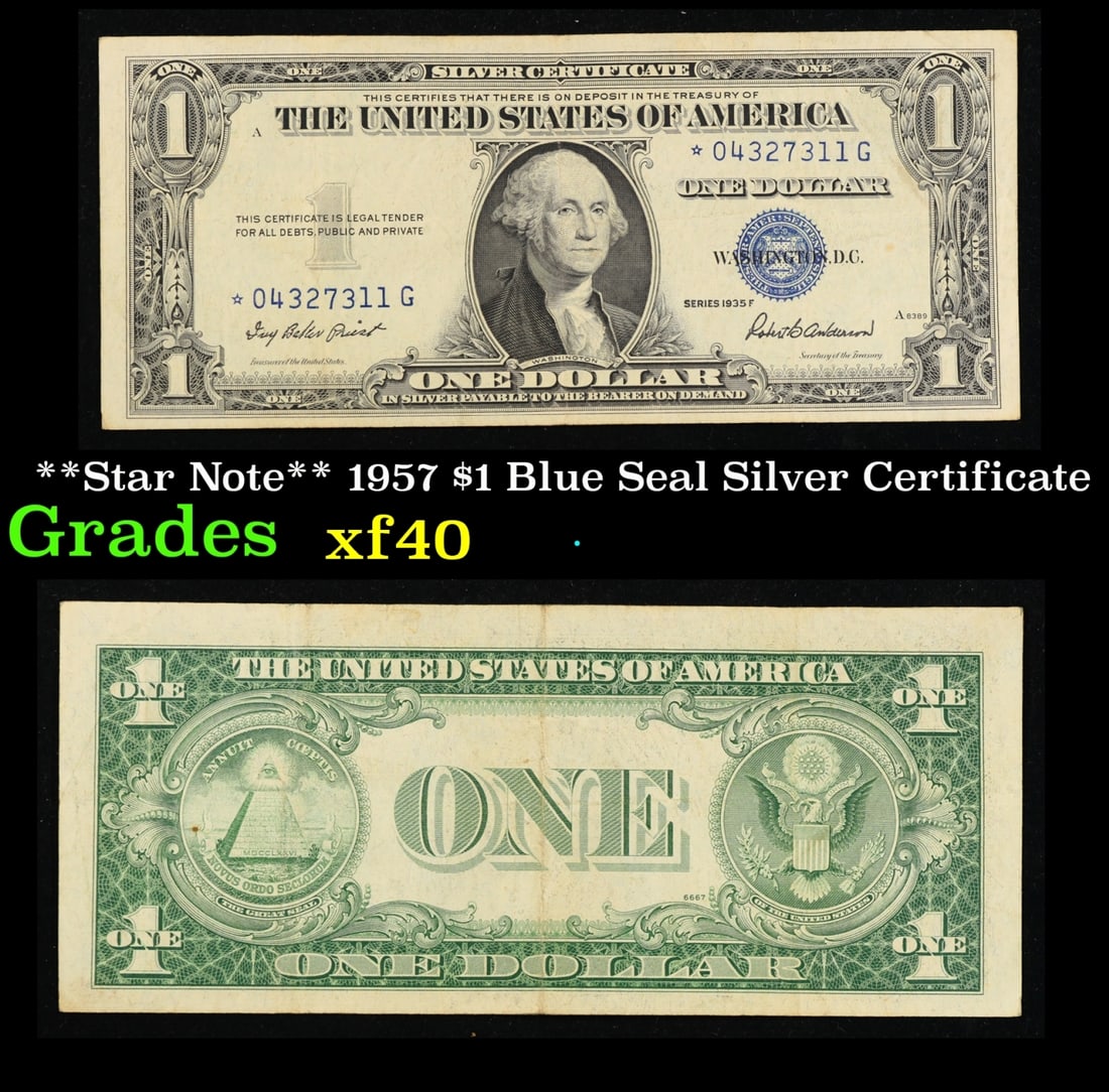 **Star Note** 1957 $1 Blue Seal Silver Certificate Grades xf (1 of 3)