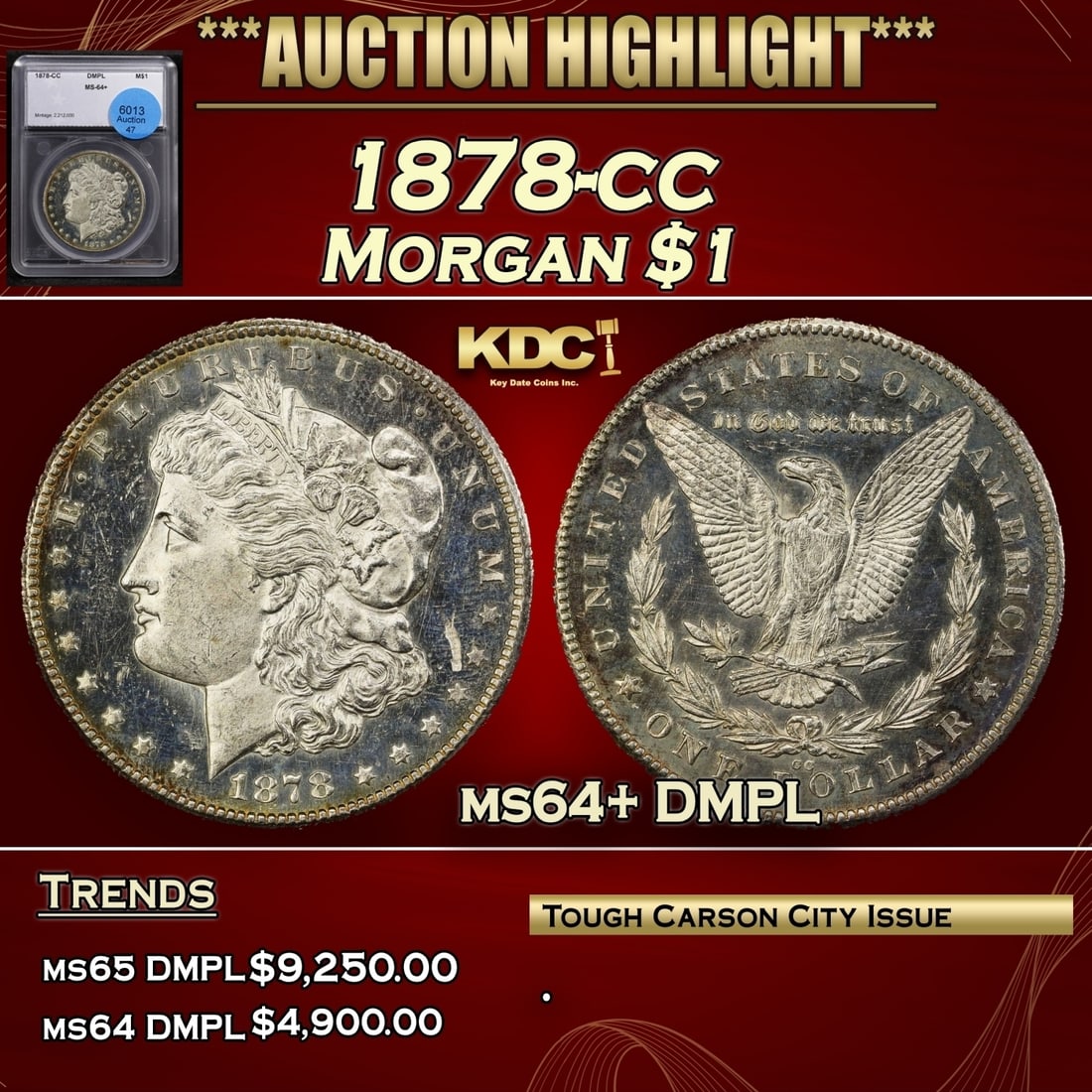 1878-cc Morgan Dollar $1 ms64+ DMPL SEGS (1 of 4)