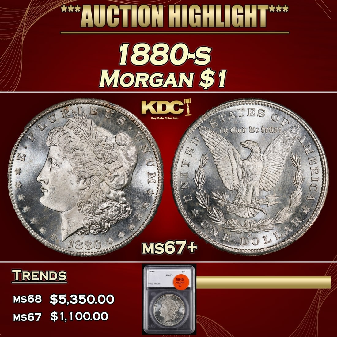 1880-s Morgan Dollar $1 ms67+ SEGS (1 of 4)
