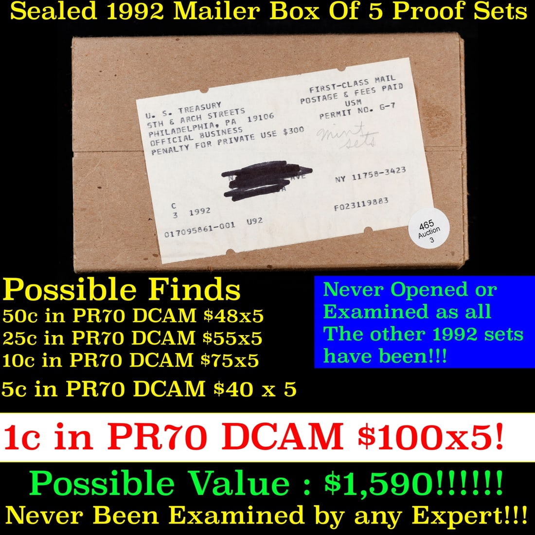 Original sealed box of 3x 1992 United States Mint Sets (1 of 2)