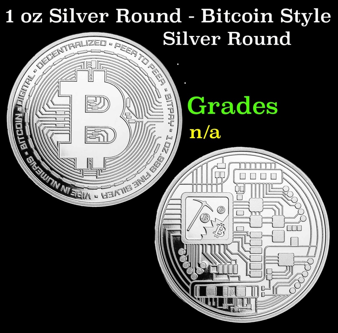 1 oz Silver Round - Bitcoin Style (1 of 3)