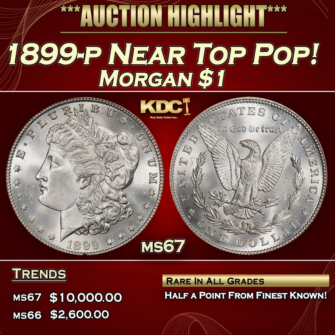 IO 1899-p Morgan Dollar Near Top Pop! $1 ms67 SEGS: 1899-p Near Top Pop! Morgan Dollar $1 ms67 SEGS. 0