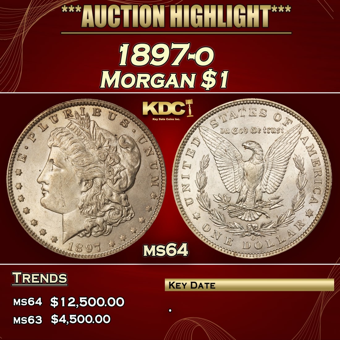 IO 1897-o Morgan Dollar $1 ms64 SEGS (1 of 1)
