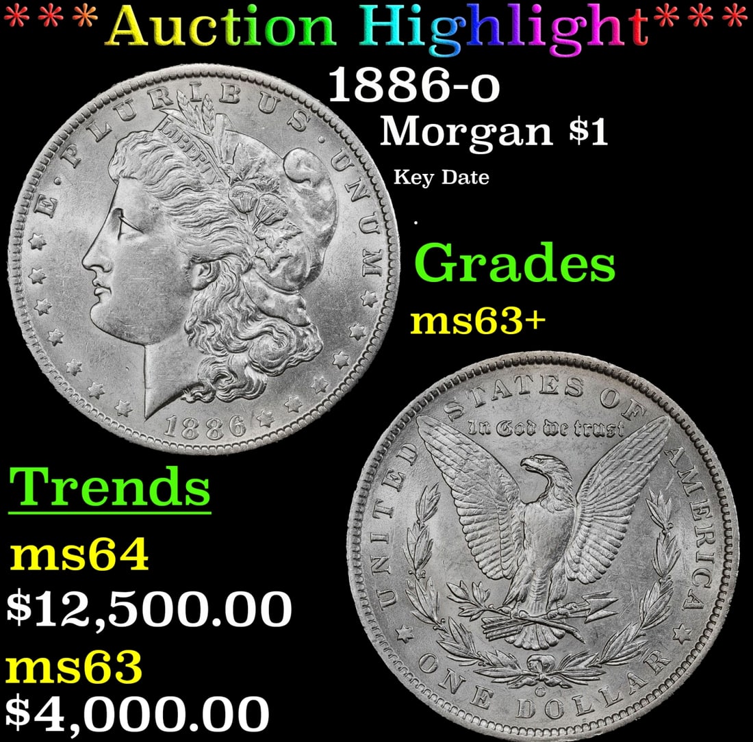 *Highlight* 1886-o Morgan Dollar $1 Select+ Unc USCG (fc) (1 of 4)
