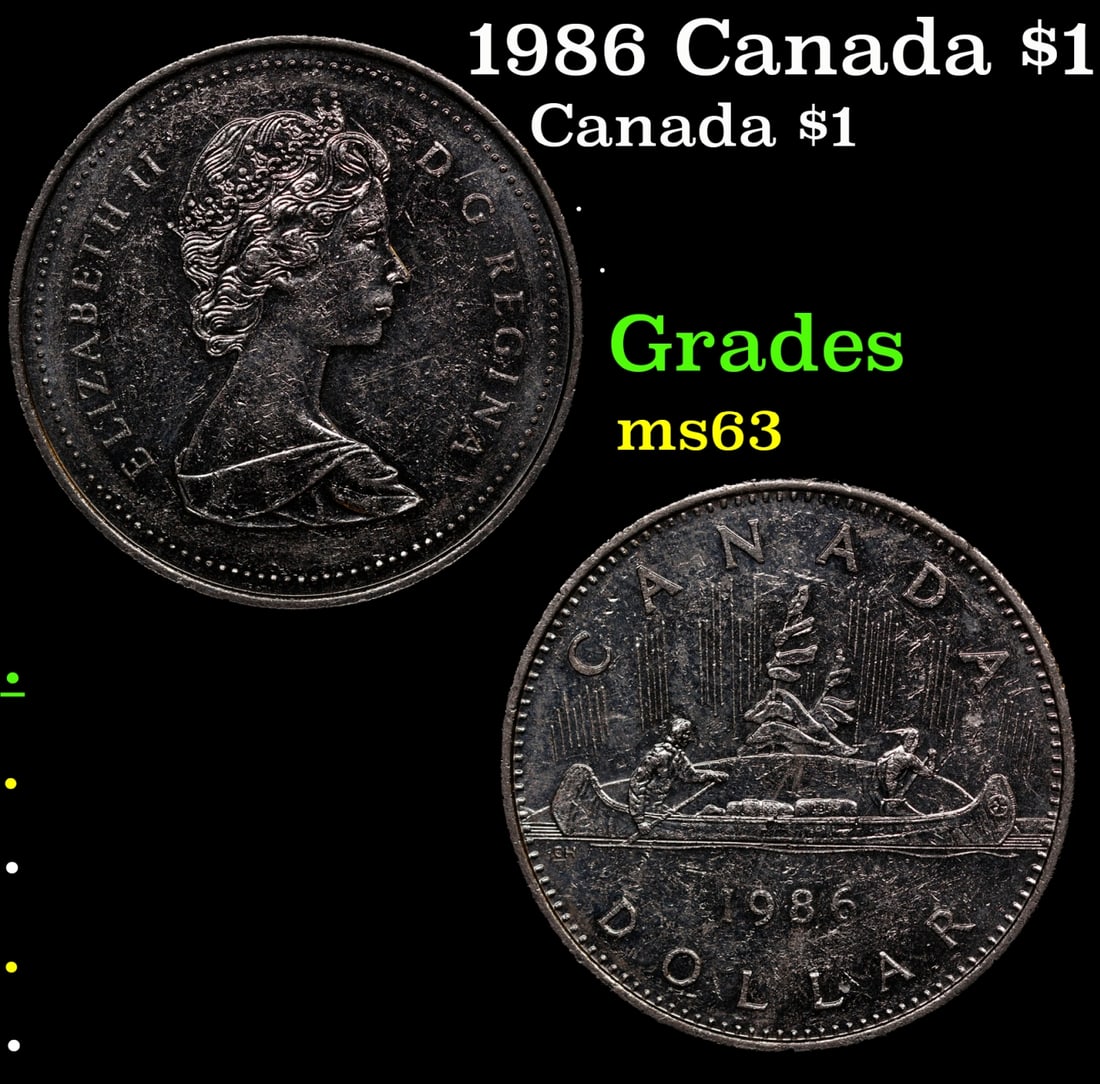1986 Canada $1 Grades Select Unc (1 of 3)