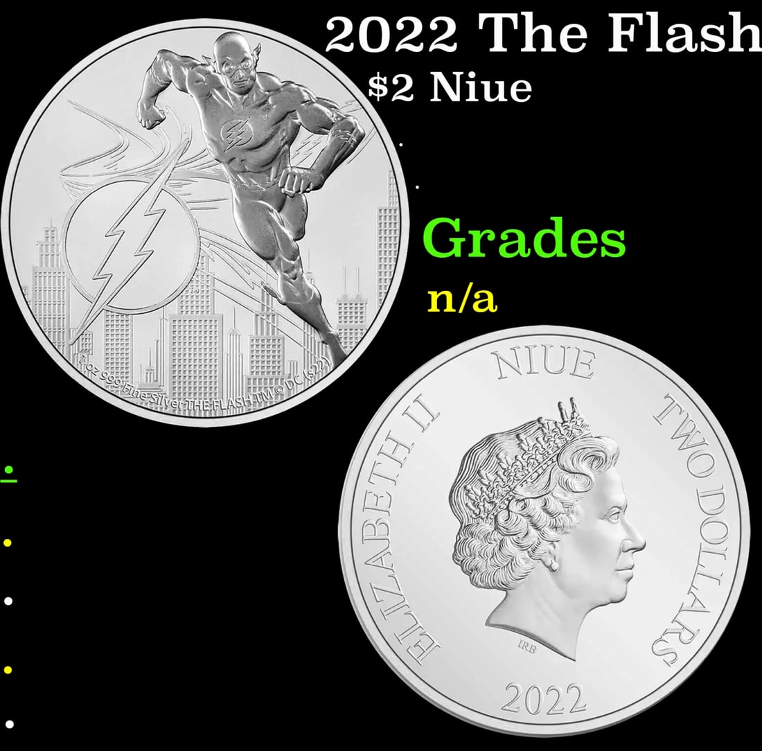 2022 The Flash Dc Comics Justice League: The Flash In Capsule 1oz .999 Silver $2 New Zealand Niue (1 of 3)
