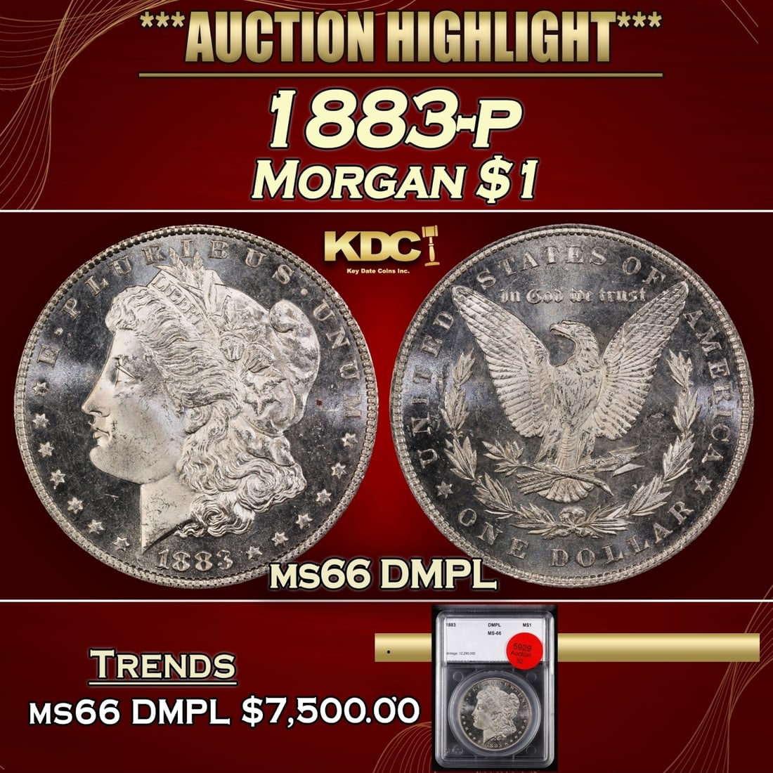 YO 1883-p Morgan Dollar $1 ms66 DMPL SEGS (1 of 4)
