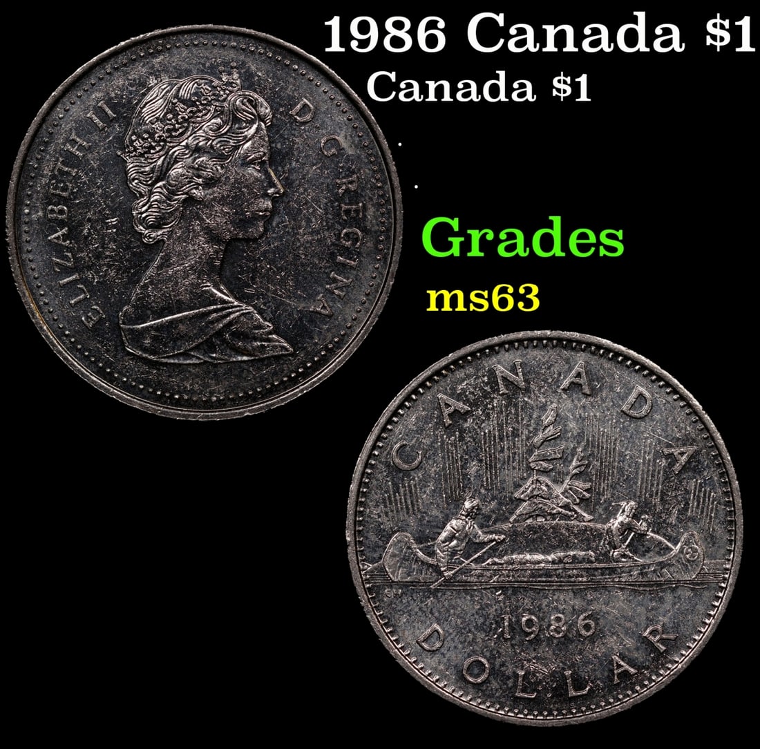 1986 Canada $1 Canada Silver Dollar 1 Grades Select Unc (1 of 3)