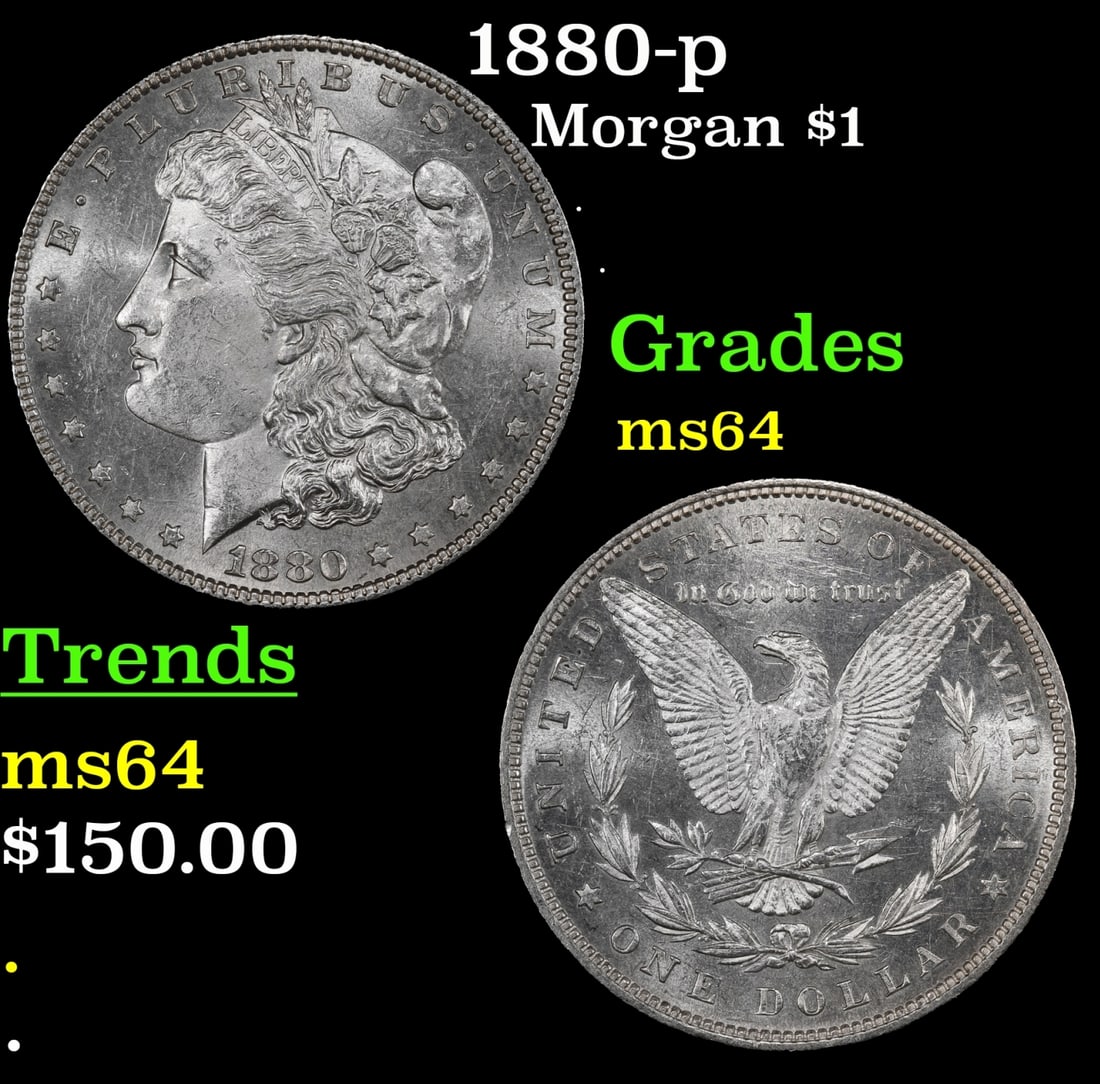 1880-p Morgan Dollar $1 Grades Choice Unc (1 of 3)