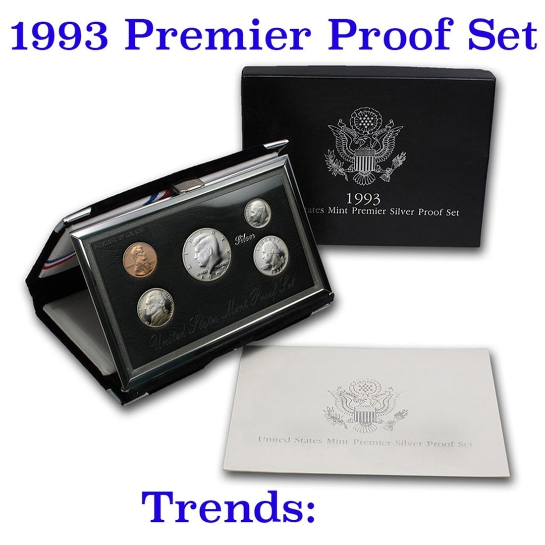 1993 United States Premier Silver Proof Set in Display case. 5 Coins Inside! (1 of 1)