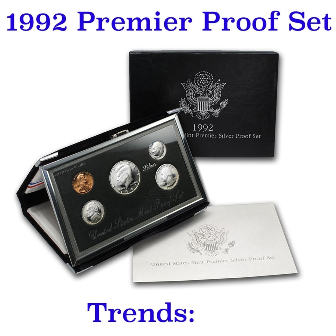 1992 United States Premier Silver Proof Set in Display case. 5 Coins Inside! (1 of 1)