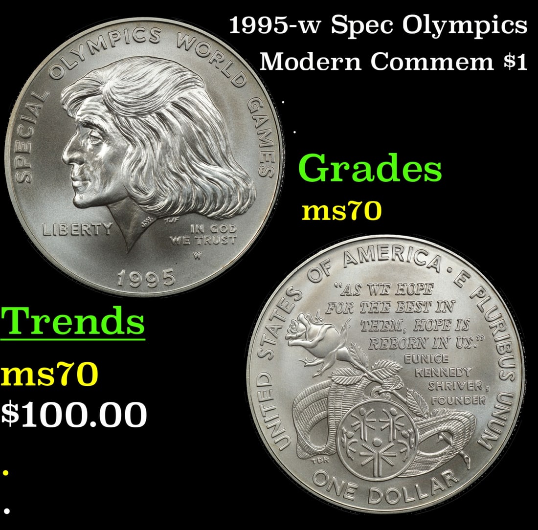 1995-w Spec Olympics Modern Commem Dollar $1 ms70 SEGS (1 of 3)