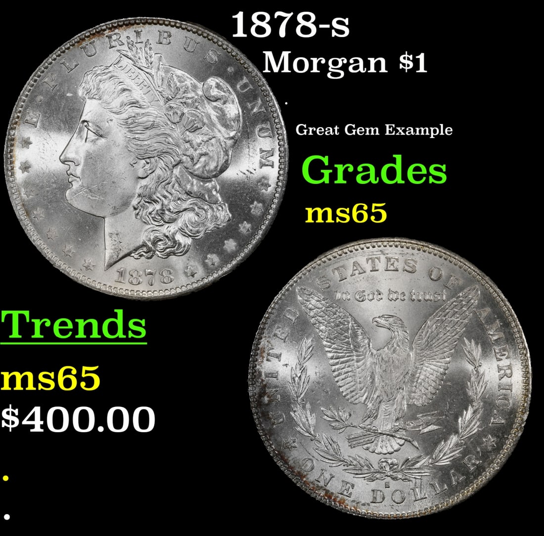 1878-s Morgan Dollar $1 Grades GEM Unc (1 of 3)