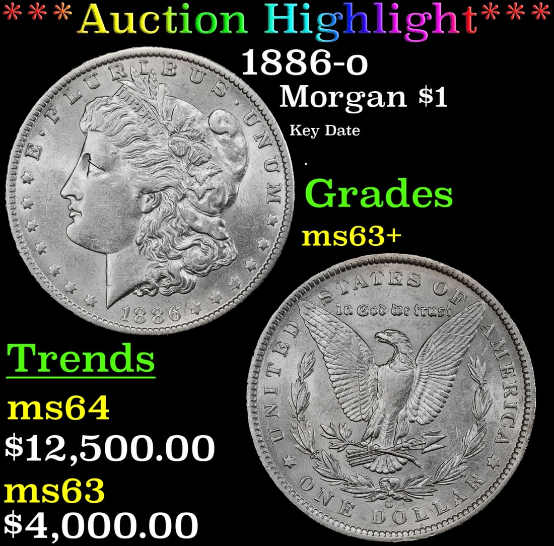 *Highlight* 1886-o Morgan Dollar $1 Select+ Unc USCG (fc) (1 of 4)