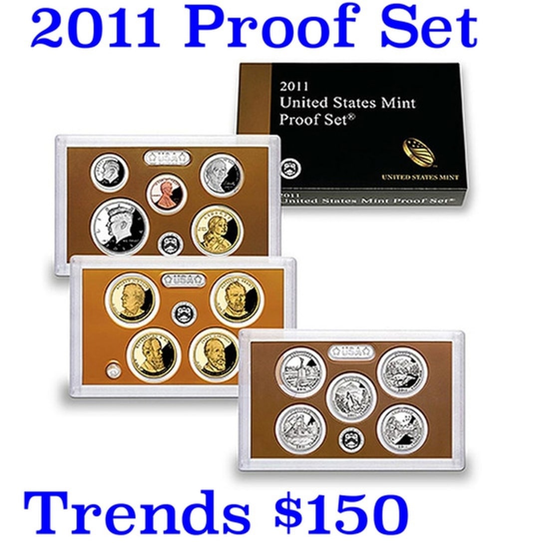 2011 Mint Proof Set In Original Case! 14 Coins Inside!: 2011 Mint Proof Set In Original Case! 14 Coins Inside!. Each of the coins was struck in proof quality at the San Francisco Mint and carried the “S” mint mark. The full 2011 annual set included
