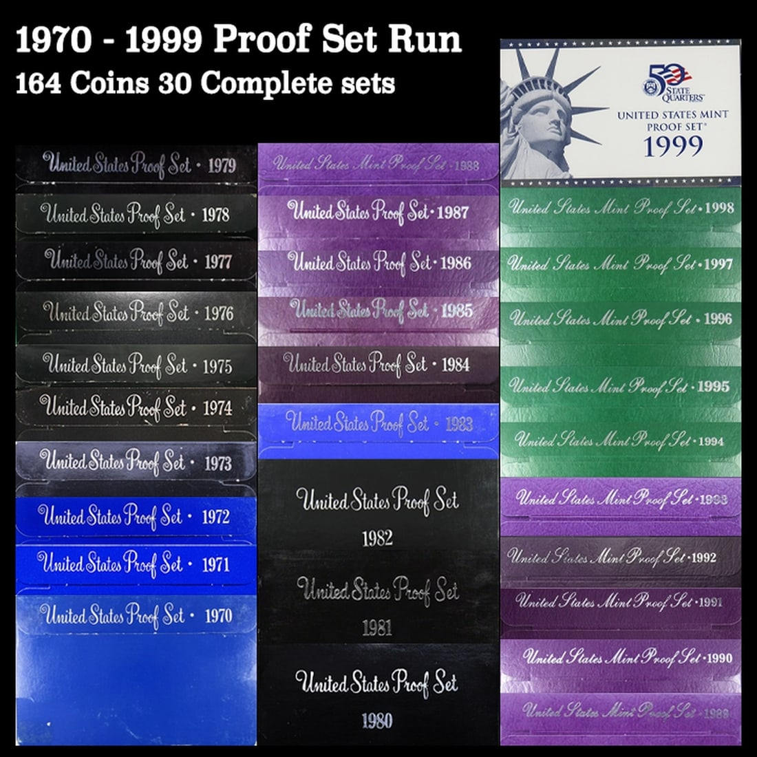 *Highlight* 1970-1999 Proof Set Run 164 Coins 30 Complete Sets (fc) (1 of 1)