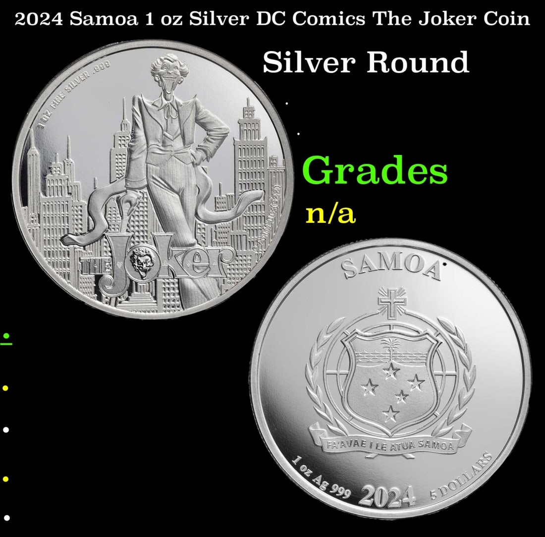 2024 Samoa 1 oz Silver DC Comics The Joker Coin (1 of 3)