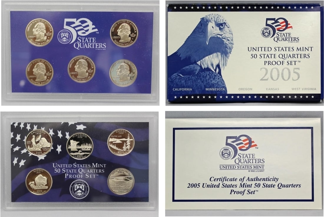 2005 United States Mint Proof State Quarters Set - 5 Pieces (1 of 1)