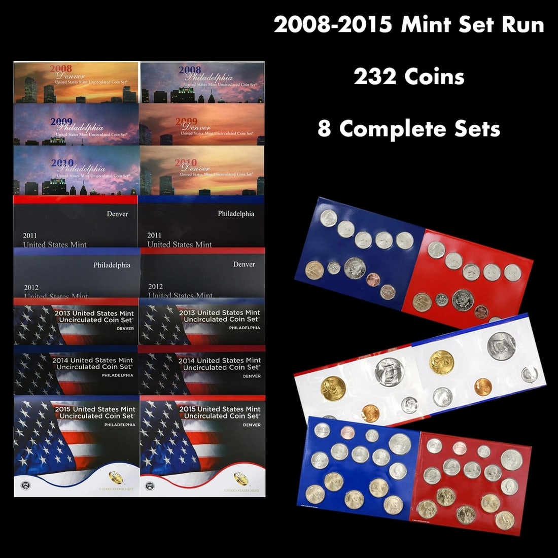 2008-2015 Mint Set Run 232 Coins 8 Complete Sets (1 of 1)