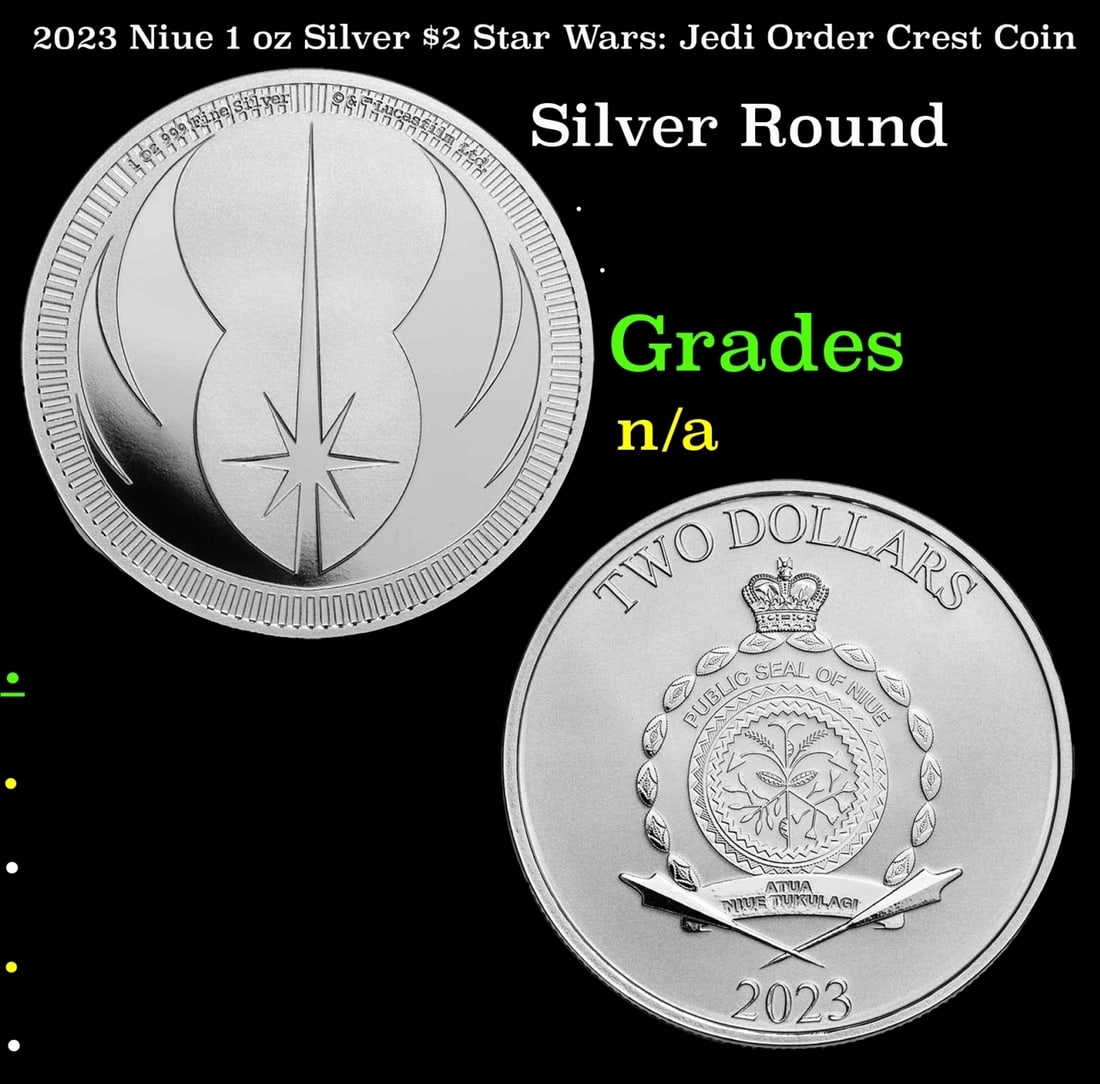 2023 Niue 1 oz Silver $2 Star Wars: Jedi Order Crest Coin (1 of 3)