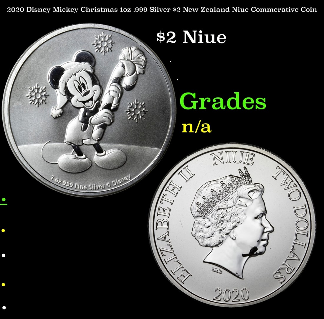 2020 Disney Mickey Christmas 1oz .999 Silver $2 New Zealand Niue Commerative Coin Grades Ungraded: 2020 Disney Mickey Christmas 1oz .999 Silver $2 New Zealand Niue Commerative Coin Grades Ungraded.