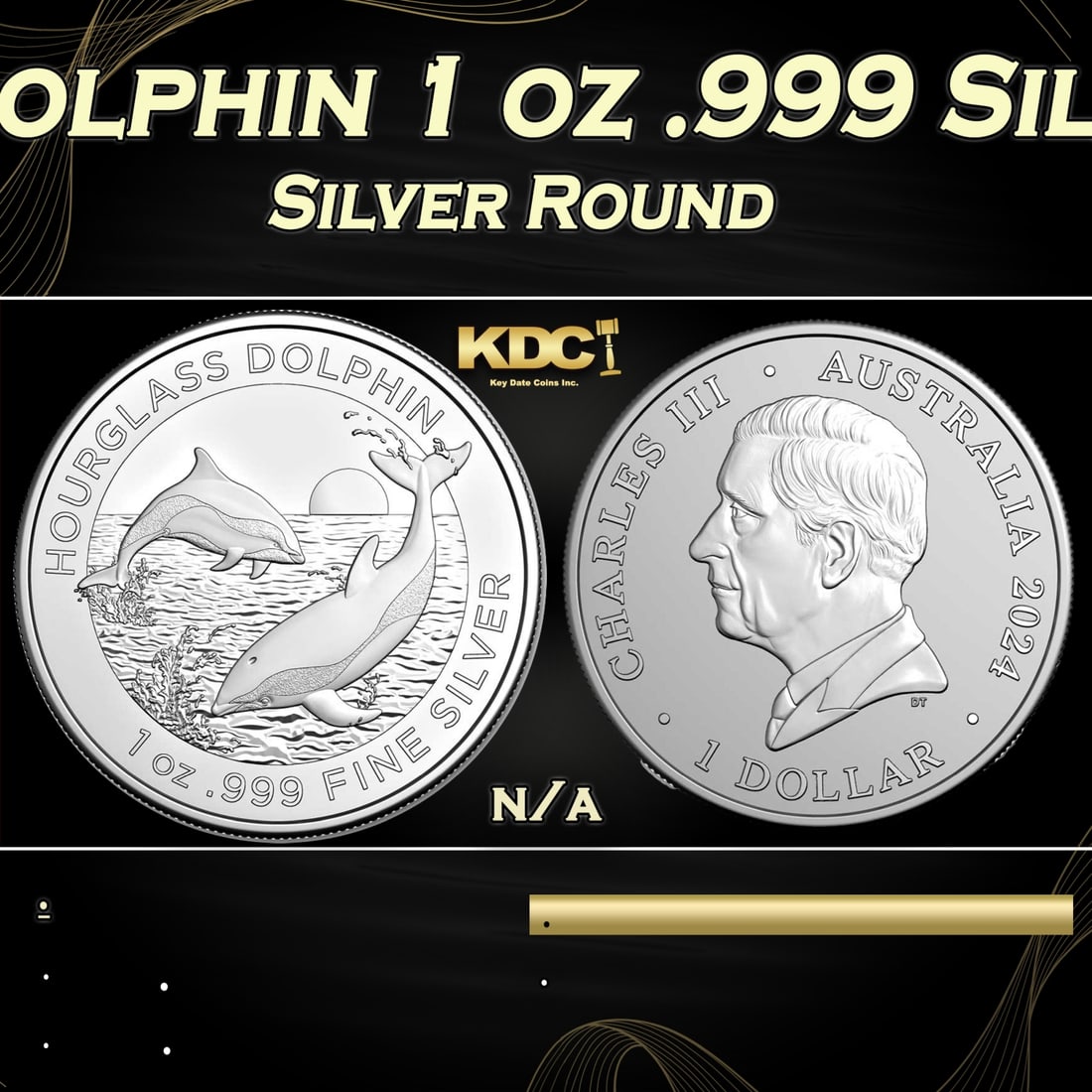 2024 Hourglass Dolphin 1 oz .999 Silver Australia $1 (1 of 3)