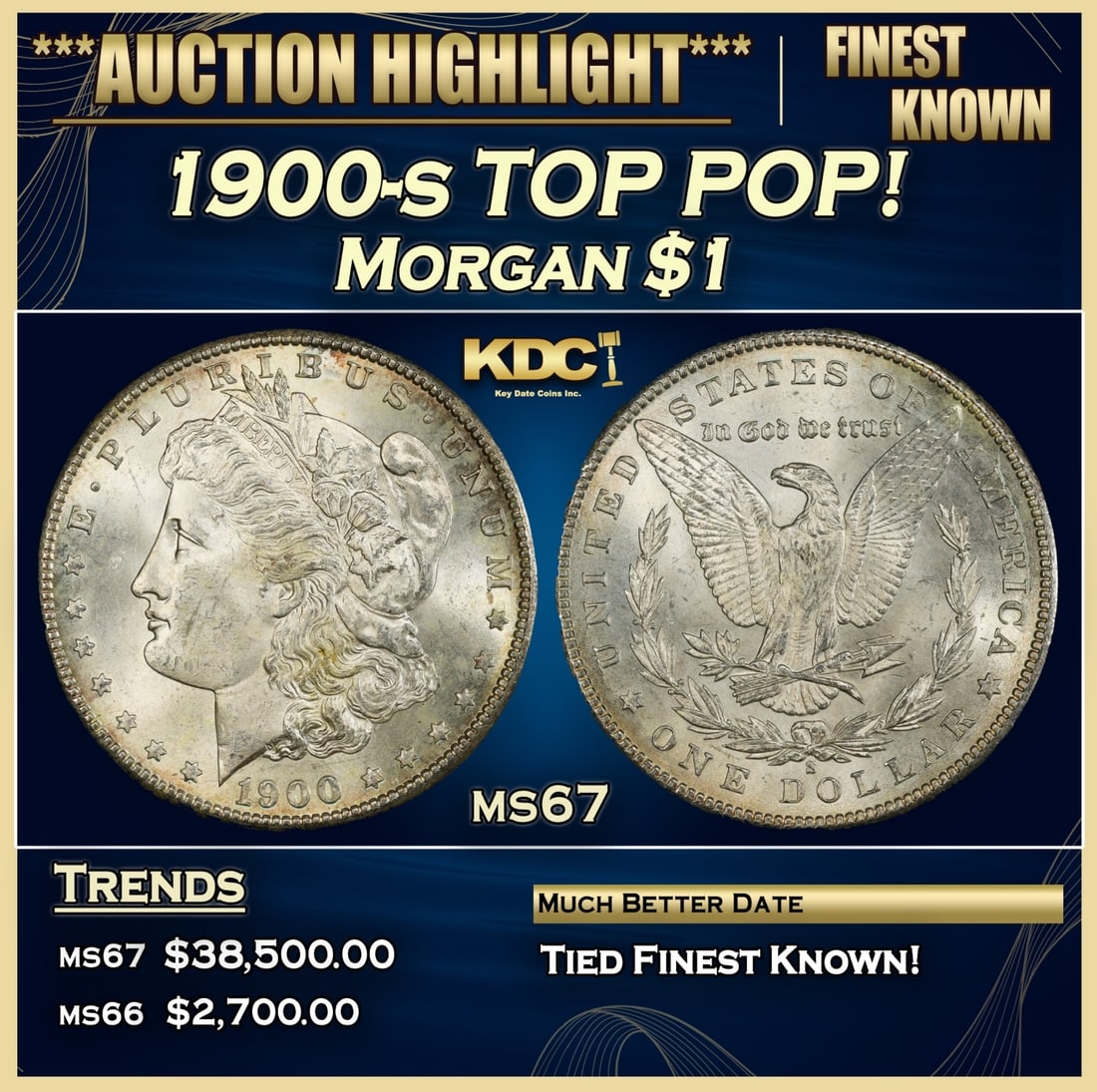 1900-s Morgan Dollar TOP POP! $1 ms67 SEGS (1 of 3)